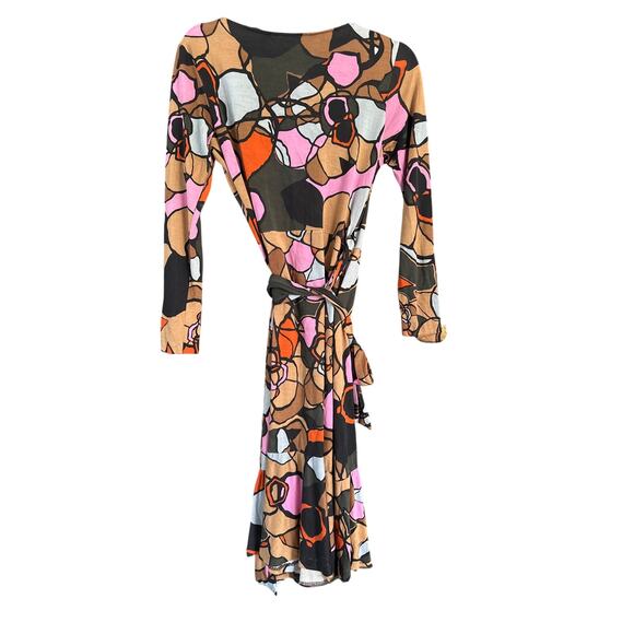 Diane von Furstenberg Carmelita 100% Silk Wrap Dress – Long Sleeve, Size 6 - Picture 3 of 5